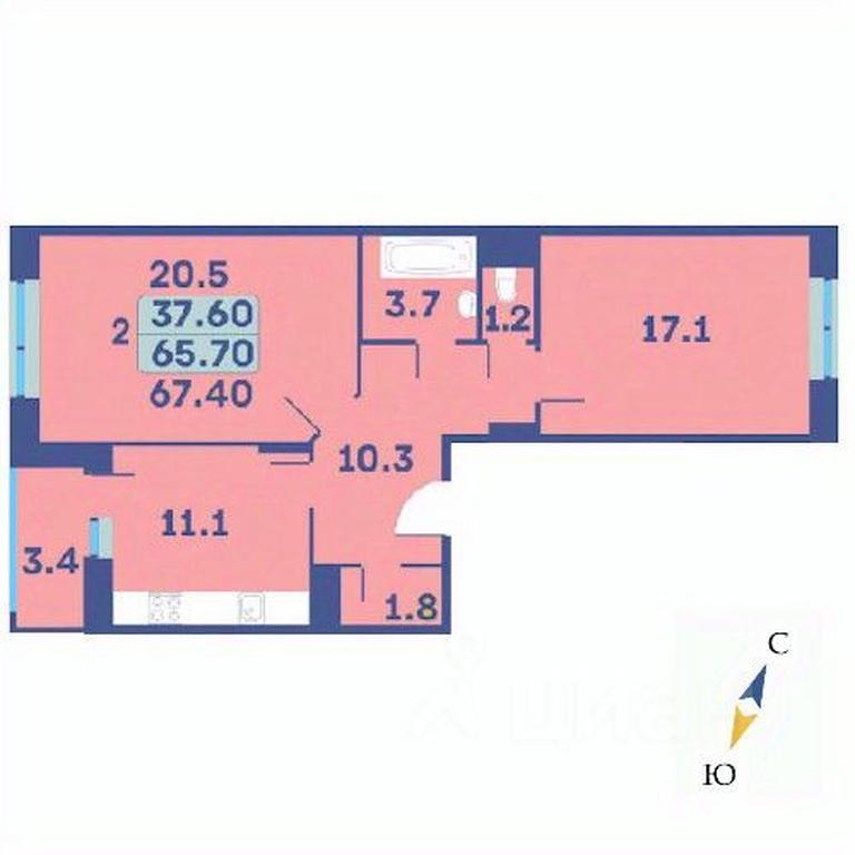 1-BD Apartment Sale, 67.4 sq. m. at Edelveys, Lugovaya ulitsa, derevnya Rogozinino, Pervomayskoye Settlement, Moscow, Russia #1