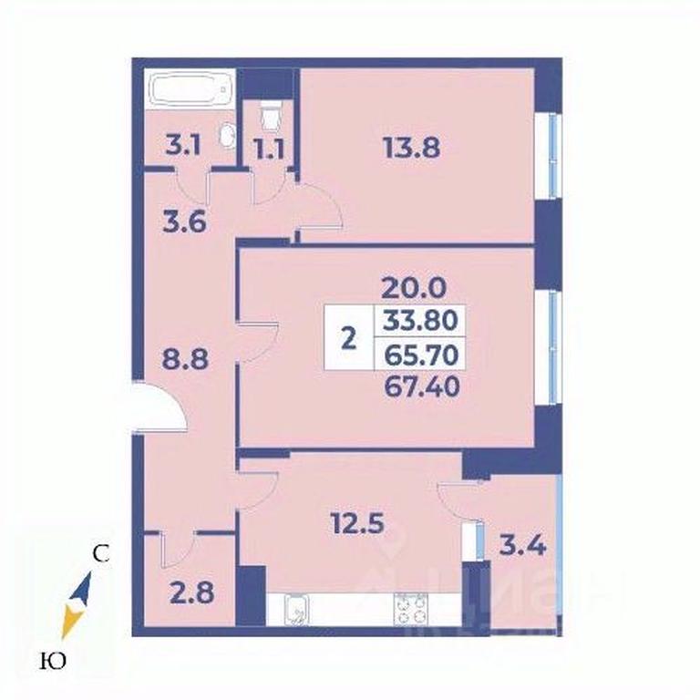 1-BD Apartment Sale, 67.4 sq. m. at Edelveys, Lugovaya ulitsa, derevnya Rogozinino, Pervomayskoye Settlement, Moscow, Russia #1