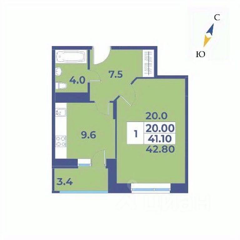 Apartment Sale, 42.8 sq. m. at Edelveys, Lugovaya ulitsa, derevnya Rogozinino, Pervomayskoye Settlement, Moscow, Russia #1