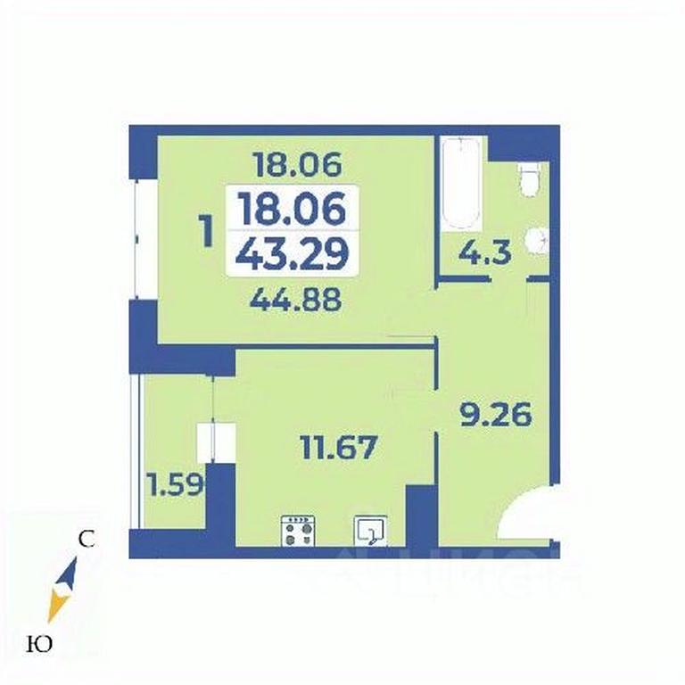 Apartment Sale, 44.88平方米 at Edelveys, Lugovaya ulitsa, derevnya Rogozinino, Pervomayskoye Settlement, Moscow, Russia #1 Apartment Sale, 44.88平方米 at Edelveys, Lugovaya ulitsa, derevnya Rogozinino, Pervomayskoye Settlement, Moscow, Russia #1
