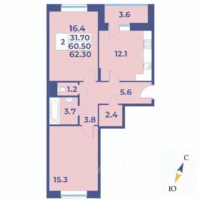 1-BD Apartment Sale, 62.3平方米 at Edelveys, Lugovaya ulitsa, derevnya Rogozinino, Pervomayskoye Settlement, Moscow, Russia #1
