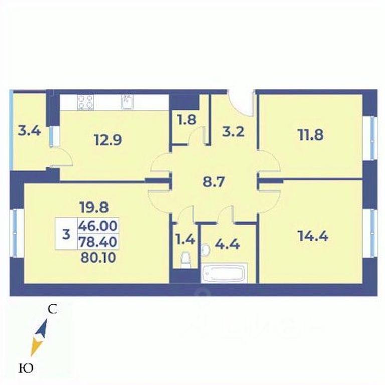 2-BD Apartment Sale, 80.1平方米 at Edelveys, Lugovaya ulitsa, derevnya Rogozinino, Pervomayskoye Settlement, Moscow, Russia #1 2-BD Apartment Sale, 80.1平方米 at Edelveys, Lugovaya ulitsa, derevnya Rogozinino, Pervomayskoye Settlement, Moscow, Russia #1