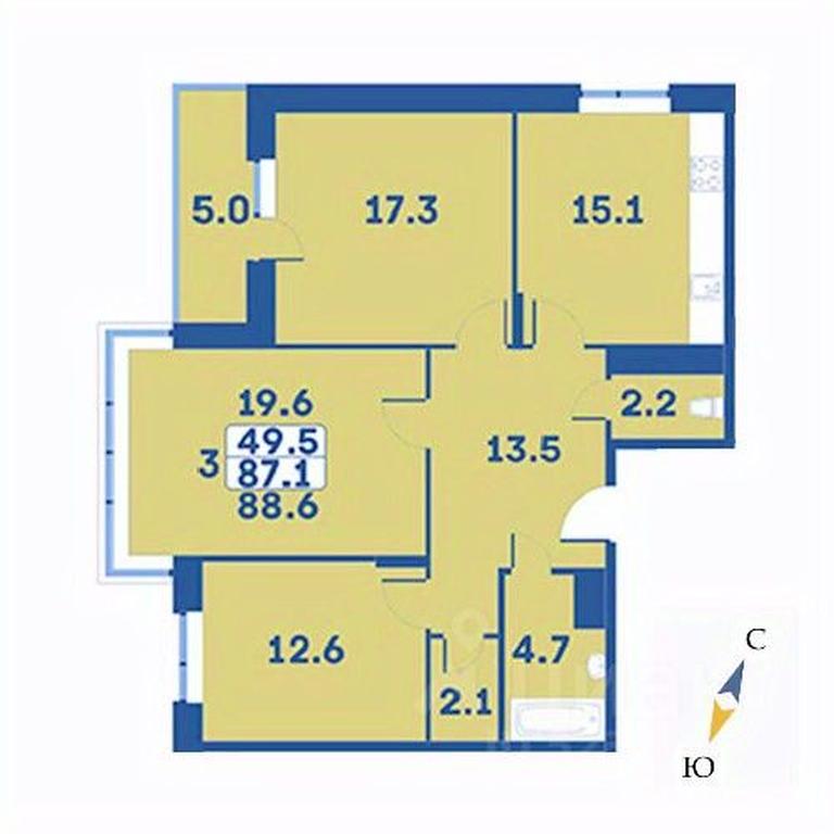 2-BD Apartment Sale, 88.6 sq. m. at Edelveys, Lugovaya ulitsa, derevnya Rogozinino, Pervomayskoye Settlement, Moscow, Russia #1