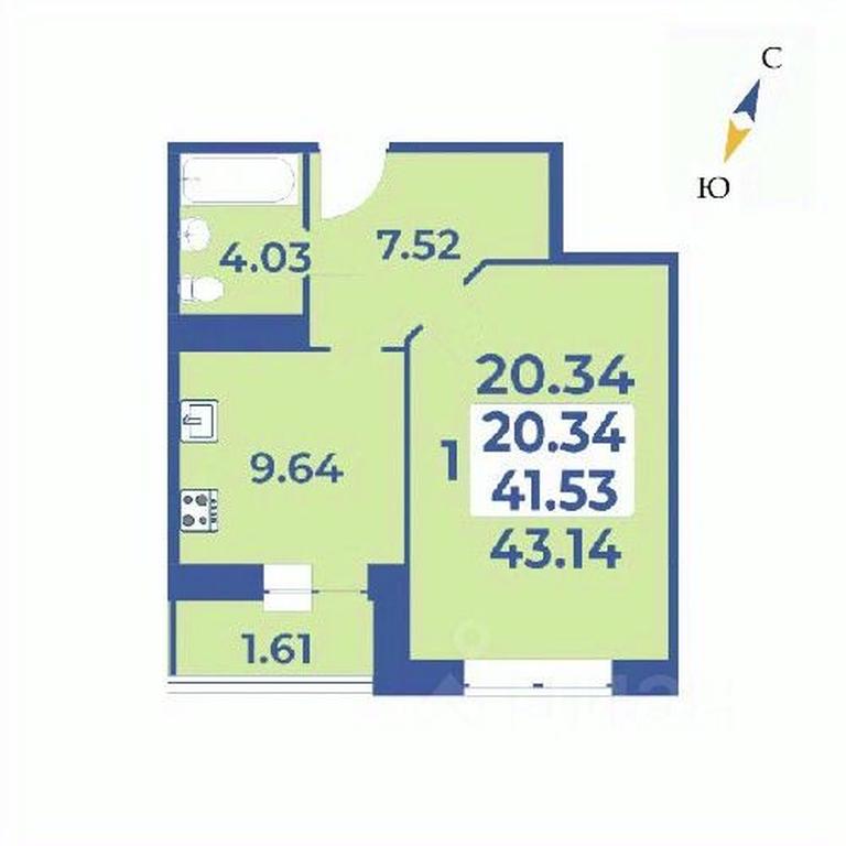 Apartment Sale, 43.14 sq. m. at Edelveys, Lugovaya ulitsa, derevnya Rogozinino, Pervomayskoye Settlement, Moscow, Russia #1