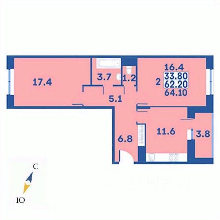 1-BD Apartment Sale, 64.1 sq. m. at Edelveys, Lugovaya ulitsa, derevnya Rogozinino, Pervomayskoye Settlement, Moscow, Russia #1