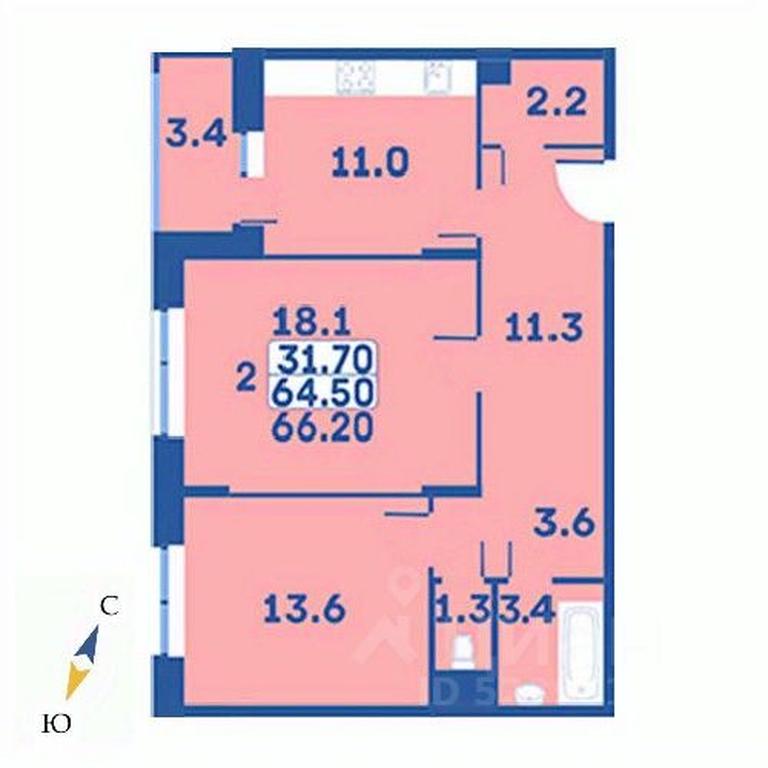 1-BD Apartment Sale, 66.2 sq. m. at Edelveys, Lugovaya ulitsa, derevnya Rogozinino, Pervomayskoye Settlement, Moscow, Russia #1