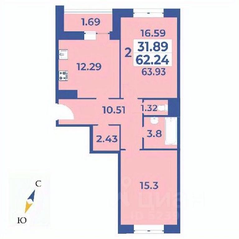 1-BD Apartment Sale, 63.93 sq. m. at Edelveys, Lugovaya ulitsa, derevnya Rogozinino, Pervomayskoye Settlement, Moscow, Russia #1