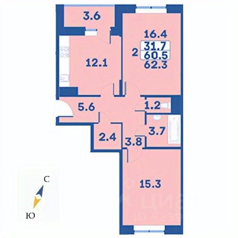 1-BD Apartment Sale, 62.3 sq. m. at Edelveys, Lugovaya ulitsa, derevnya Rogozinino, Pervomayskoye Settlement, Moscow, Russia #1