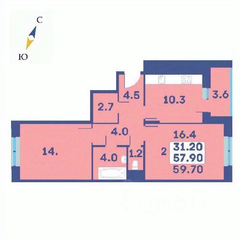 1-BD Apartment Sale, 59.7 sq. m. at Edelveys, Lugovaya ulitsa, derevnya Rogozinino, Pervomayskoye Settlement, Moscow, Russia #1