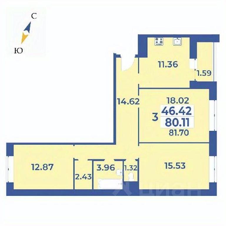 2-BD Apartment Sale, 81.7 sq. m. at Edelveys, Lugovaya ulitsa, derevnya Rogozinino, Pervomayskoye Settlement, Moscow, Russia #1