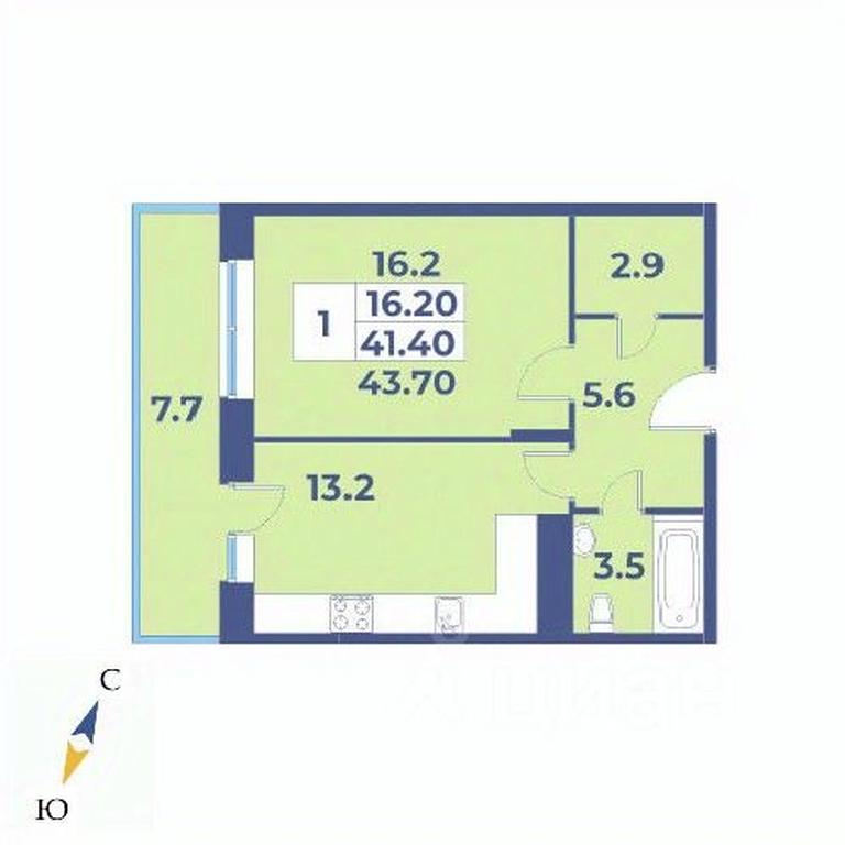 Apartment Sale, 43.7平方米 at Edelveys, Lugovaya ulitsa, derevnya Rogozinino, Pervomayskoye Settlement, Moscow, Russia #1