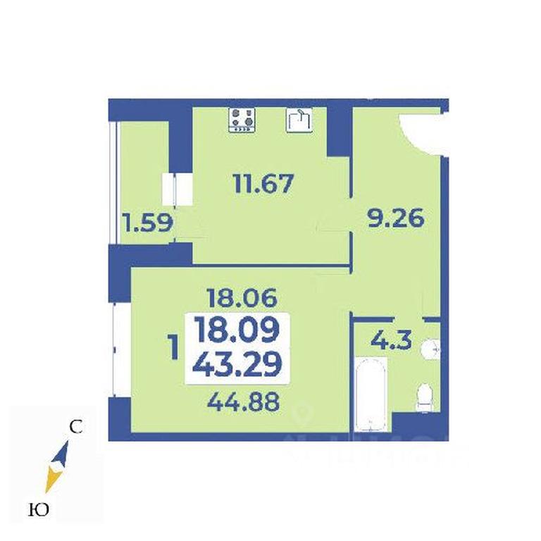 Apartment Sale, 44.88 sq. m. at Edelveys, Lugovaya ulitsa, derevnya Rogozinino, Pervomayskoye Settlement, Moscow, Russia #1 Apartment Sale, 44.88 sq. m. at Edelveys, Lugovaya ulitsa, derevnya Rogozinino, Pervomayskoye Settlement, Moscow, Russia #1