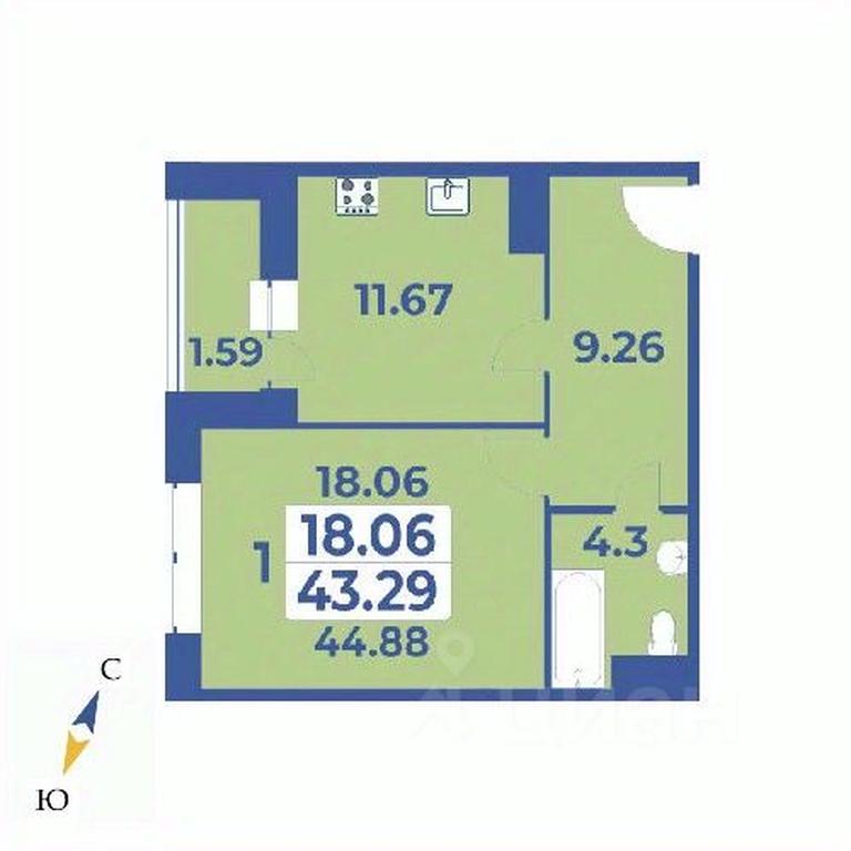 Apartment Sale, 44.88 sq. m. at Edelveys, Lugovaya ulitsa, derevnya Rogozinino, Pervomayskoye Settlement, Moscow, Russia #1 Apartment Sale, 44.88 sq. m. at Edelveys, Lugovaya ulitsa, derevnya Rogozinino, Pervomayskoye Settlement, Moscow, Russia #1