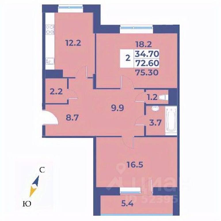 Продажа 1-комн. квартиры, 75,3 м² в ЖК «Эдельвейс», Луговая улица, деревня Рогозинино, поселение Первомайское, Москва, Россия #1