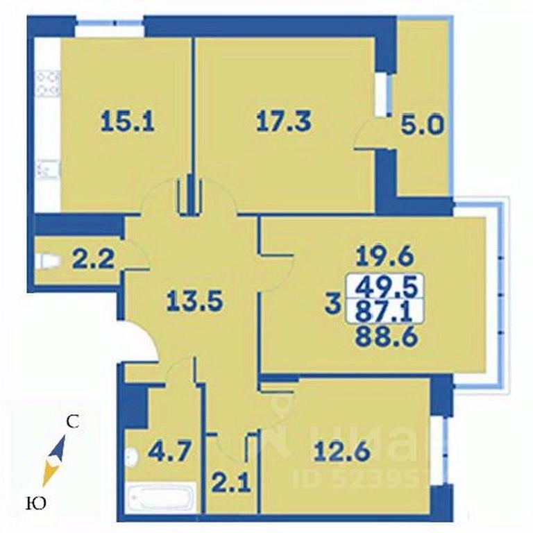 2-BD Apartment Sale, 88.6平方米 at Edelveys, Lugovaya ulitsa, derevnya Rogozinino, Pervomayskoye Settlement, Moscow, Russia #1 2-BD Apartment Sale, 88.6平方米 at Edelveys, Lugovaya ulitsa, derevnya Rogozinino, Pervomayskoye Settlement, Moscow, Russia #1