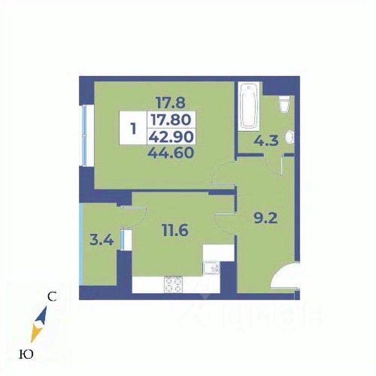 Apartment Sale, 44.6 sq. m. at Edelveys, Lugovaya ulitsa, derevnya Rogozinino, Pervomayskoye Settlement, Moscow, Russia #1