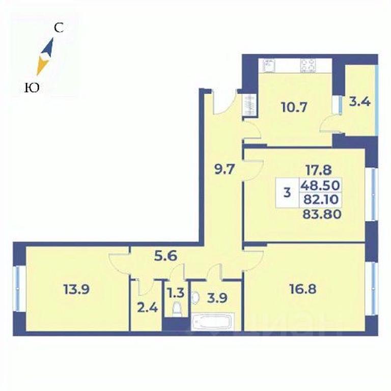 2-BD Apartment Sale, 83.8 sq. m. at Edelveys, Lugovaya ulitsa, derevnya Rogozinino, Pervomayskoye Settlement, Moscow, Russia #1