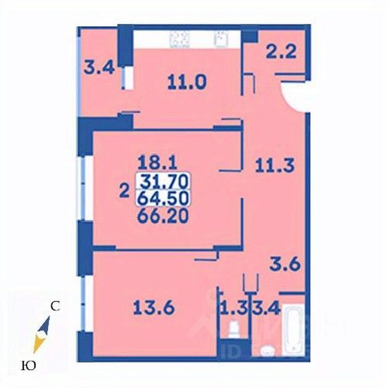 1-BD Apartment Sale, 66.2 sq. m. at Edelveys, Lugovaya ulitsa, derevnya Rogozinino, Pervomayskoye Settlement, Moscow, Russia #1