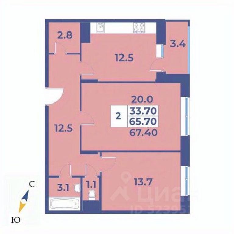 1-BD Apartment Sale, 67.4 sq. m. at Edelveys, Lugovaya ulitsa, derevnya Rogozinino, Pervomayskoye Settlement, Moscow, Russia #1