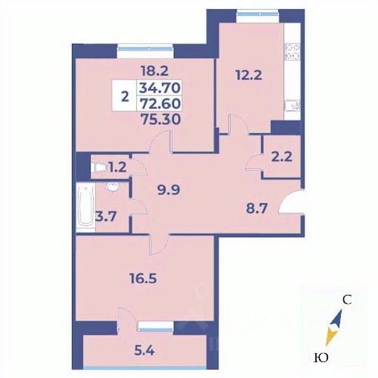 1-BD Apartment Sale, 75.3 sq. m. at Edelveys, Lugovaya ulitsa, derevnya Rogozinino, Pervomayskoye Settlement, Moscow, Russia #1
