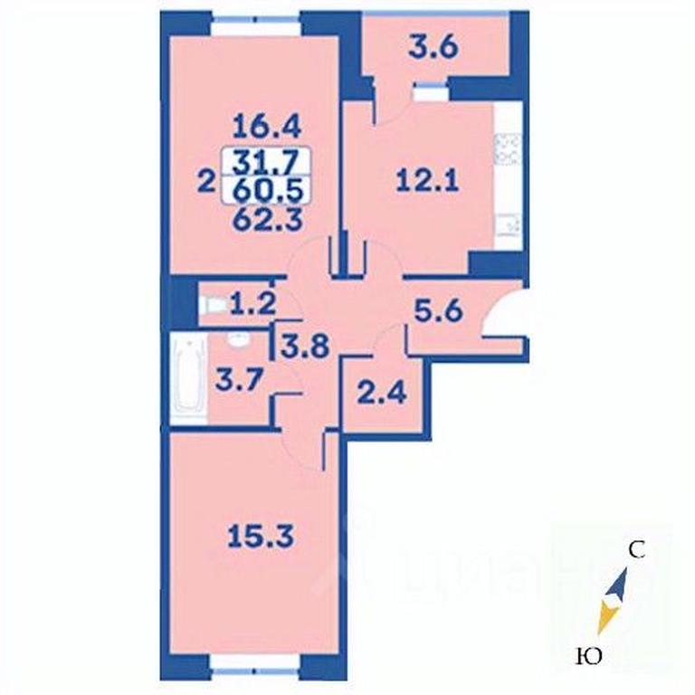 1-BD Apartment Sale, 62.3平方米 at Edelveys, Lugovaya ulitsa, derevnya Rogozinino, Pervomayskoye Settlement, Moscow, Russia #1