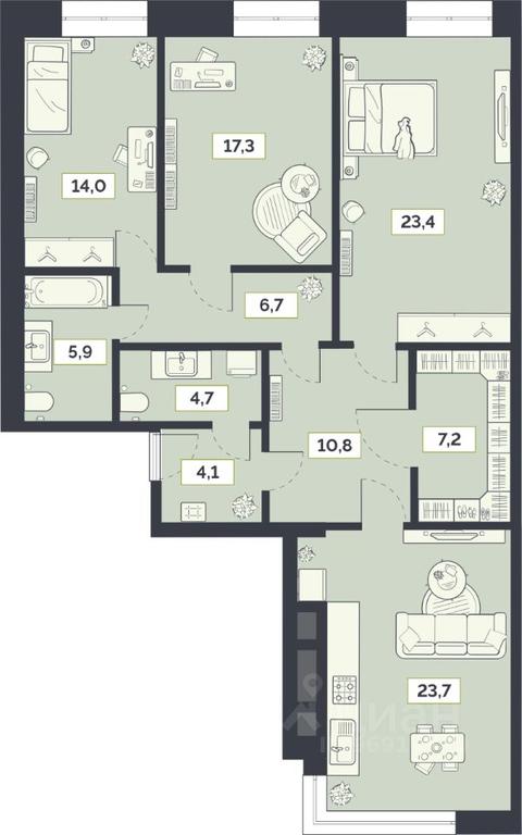 2-BD Apartment Sale, 117.8平方米 at Laym, Staroalekseyevskaya Street, 5А, Moscow, Russia #1 2-BD Apartment Sale, 117.8平方米 at Laym, Staroalekseyevskaya Street, 5А, Moscow, Russia #1