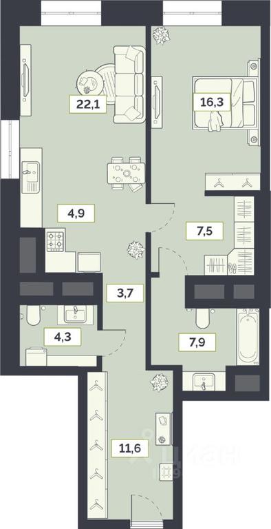 1-BD Apartment Sale, 78.3 sq. m. at Laym, Staroalekseyevskaya Street, 5А, Moscow, Russia #1 1-BD Apartment Sale, 78.3 sq. m. at Laym, Staroalekseyevskaya Street, 5А, Moscow, Russia #1