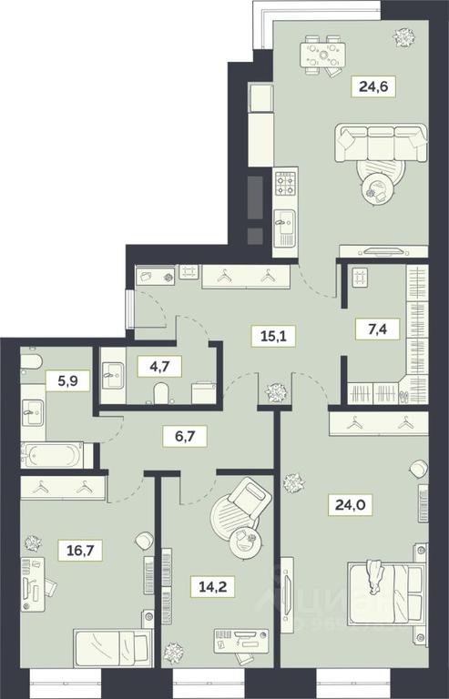 2-BD Apartment Sale, 119.3 sq. m. at Laym, Staroalekseyevskaya Street, 5А, Moscow, Russia #1 2-BD Apartment Sale, 119.3 sq. m. at Laym, Staroalekseyevskaya Street, 5А, Moscow, Russia #1