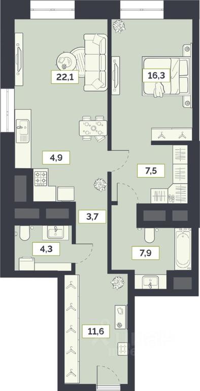 1-BD Apartment Sale, 78.3 sq. m. at Laym, Staroalekseyevskaya Street, 5А, Moscow, Russia #1 1-BD Apartment Sale, 78.3 sq. m. at Laym, Staroalekseyevskaya Street, 5А, Moscow, Russia #1