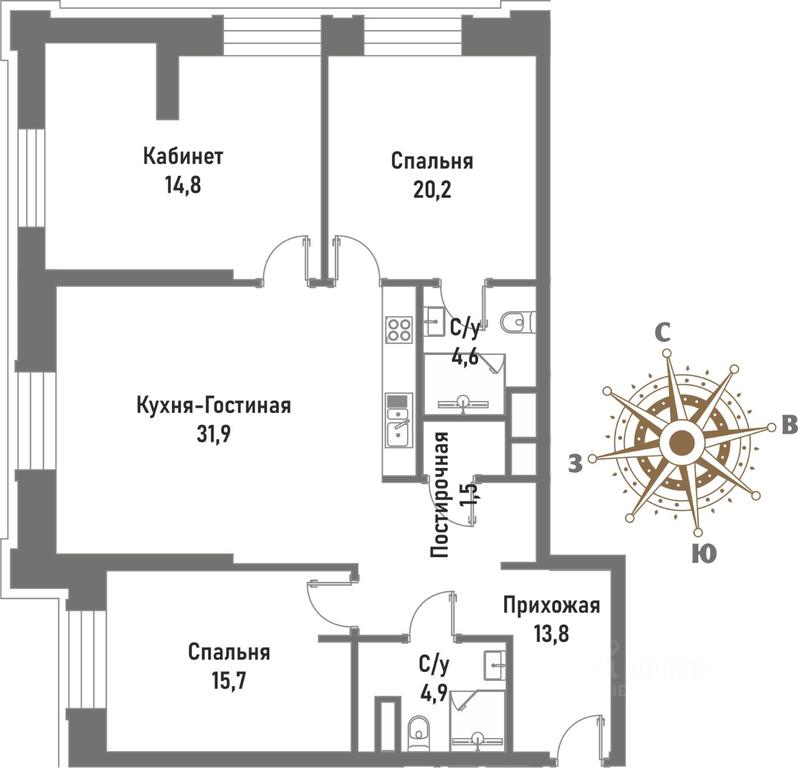 3-BD Apartment Sale, 107.4平方米 at Renessans, Rubtsovsko-Dvortsovaya Street, Moscow, Russia #1 3-BD Apartment Sale, 107.4平方米 at Renessans, Rubtsovsko-Dvortsovaya Street, Moscow, Russia #1