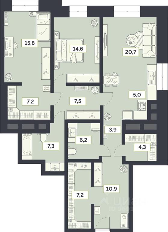 2-BD Apartment Sale, 110.6 sq. m. at Laym, Staroalekseyevskaya Street, 5А, Moscow, Russia #1 2-BD Apartment Sale, 110.6 sq. m. at Laym, Staroalekseyevskaya Street, 5А, Moscow, Russia #1