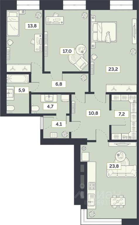 2-BD Apartment Sale, 117.3 sq. m. at Laym, Staroalekseyevskaya Street, 5А, Moscow, Russia #1 2-BD Apartment Sale, 117.3 sq. m. at Laym, Staroalekseyevskaya Street, 5А, Moscow, Russia #1
