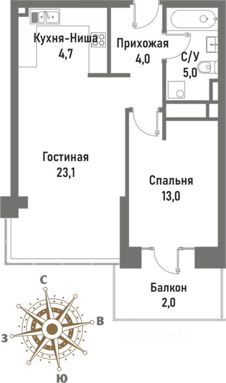 1-BD Apartment Sale, 54.4 sq. m. at Renessans, Rubtsovsko-Dvortsovaya Street, Moscow, Russia #1 1-BD Apartment Sale, 54.4 sq. m. at Renessans, Rubtsovsko-Dvortsovaya Street, Moscow, Russia #1