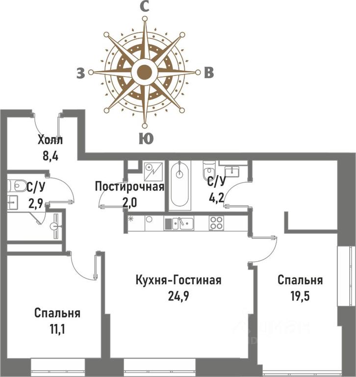 2-BD Apartment Sale, 72.9平方米 at Renessans, Rubtsovsko-Dvortsovaya Street, Moscow, Russia #1 2-BD Apartment Sale, 72.9平方米 at Renessans, Rubtsovsko-Dvortsovaya Street, Moscow, Russia #1