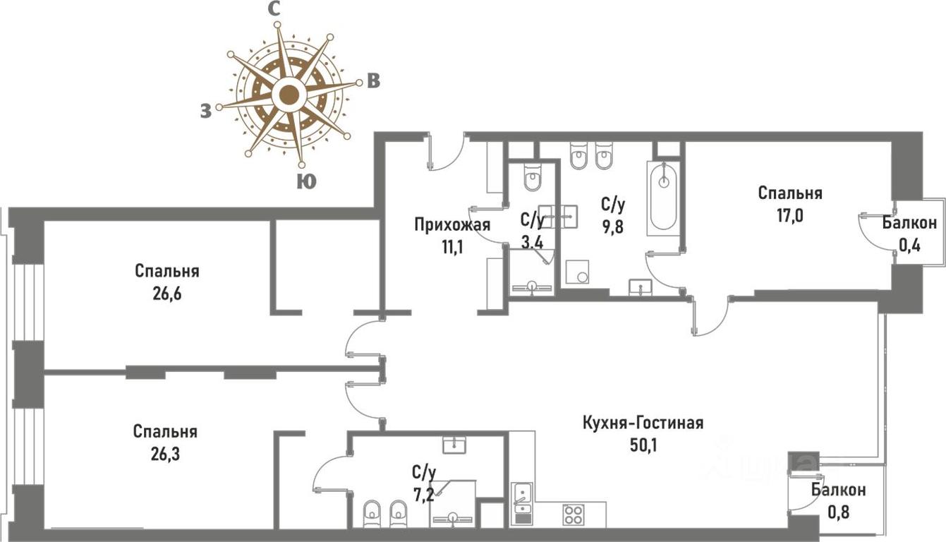 3-BD Apartment Sale, 151.9 sq. m. at Renessans, Rubtsovsko-Dvortsovaya Street, Moscow, Russia #1 3-BD Apartment Sale, 151.9 sq. m. at Renessans, Rubtsovsko-Dvortsovaya Street, Moscow, Russia #1