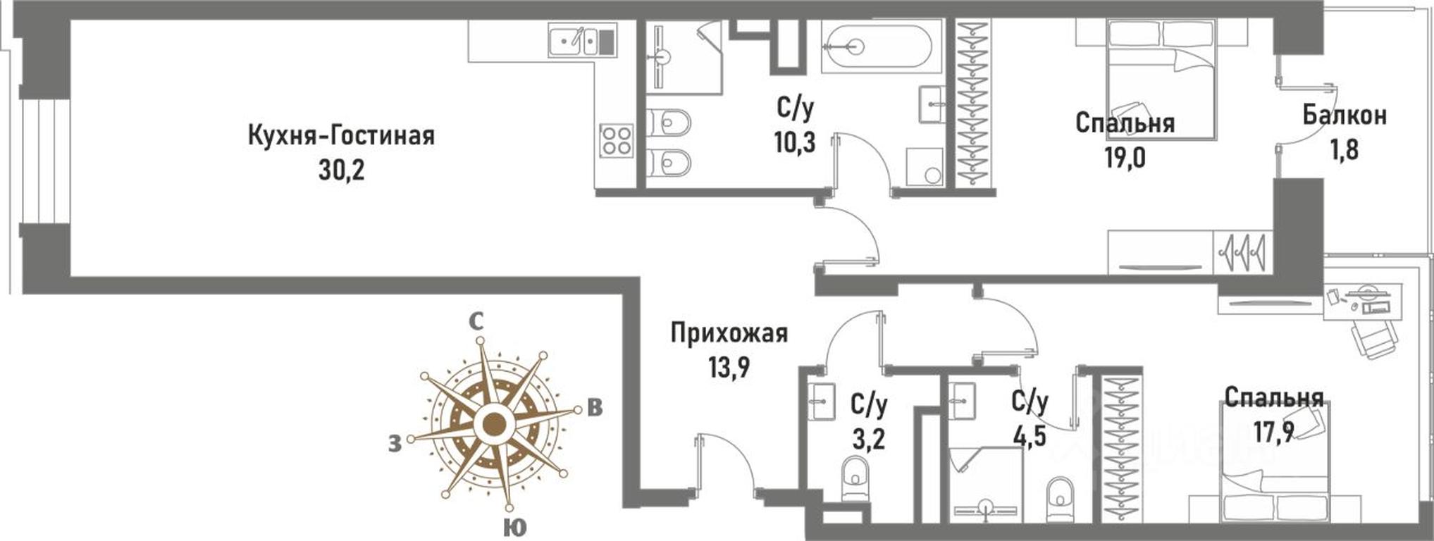 2-BD Apartment Sale, 99.5 sq. m. at Renessans, Rubtsovsko-Dvortsovaya Street, Moscow, Russia #1 2-BD Apartment Sale, 99.5 sq. m. at Renessans, Rubtsovsko-Dvortsovaya Street, Moscow, Russia #1