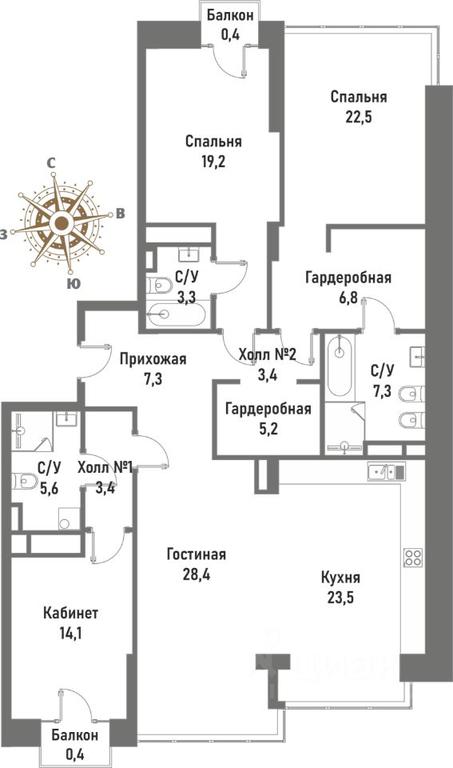 3-BD Apartment Sale, 152.5 sq. m. at Renessans, Rubtsovsko-Dvortsovaya Street, Moscow, Russia #1 3-BD Apartment Sale, 152.5 sq. m. at Renessans, Rubtsovsko-Dvortsovaya Street, Moscow, Russia #1