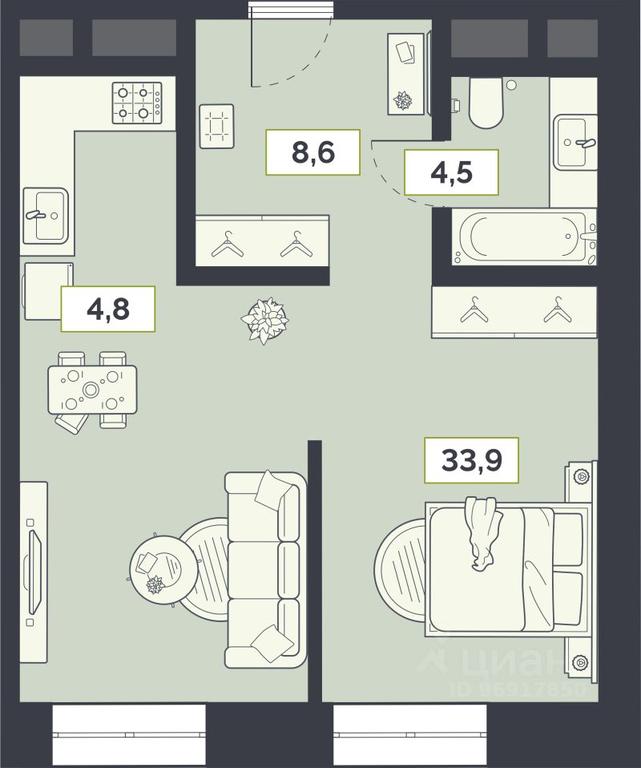 Apartment Sale, 51.8 sq. m. at Laym, Staroalekseyevskaya Street, 5А, Moscow, Russia #1 Apartment Sale, 51.8 sq. m. at Laym, Staroalekseyevskaya Street, 5А, Moscow, Russia #1
