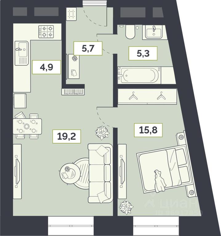 Apartment Sale, 50.8 sq. m. at Laym, Staroalekseyevskaya Street, 5А, Moscow, Russia #1