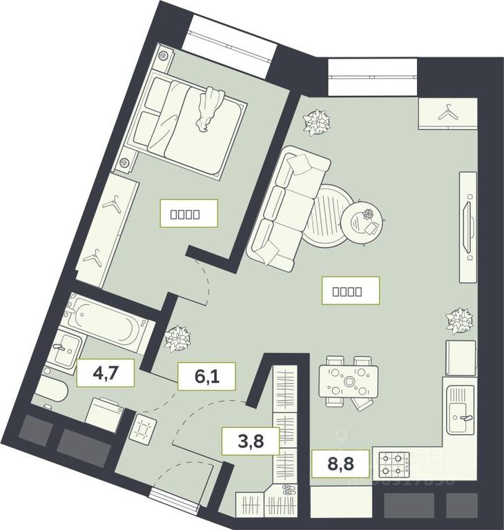 Apartment Sale, 59.2平方米 at Laym, Staroalekseyevskaya Street, 5А, Moscow, Russia #1 Apartment Sale, 59.2平方米 at Laym, Staroalekseyevskaya Street, 5А, Moscow, Russia #1