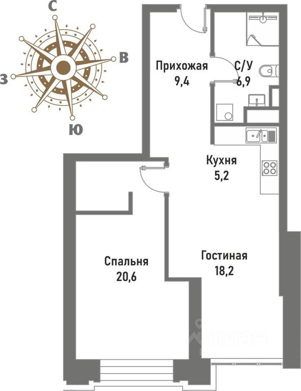 1-BD Apartment Sale, 60.7平方米 at Renessans, Rubtsovsko-Dvortsovaya Street, Moscow, Russia #1 1-BD Apartment Sale, 60.7平方米 at Renessans, Rubtsovsko-Dvortsovaya Street, Moscow, Russia #1