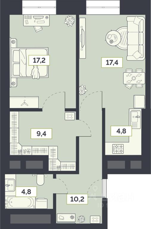 1-BD Apartment Sale, 63.8 sq. m. at Laym, Staroalekseyevskaya Street, 5А, Moscow, Russia #1 1-BD Apartment Sale, 63.8 sq. m. at Laym, Staroalekseyevskaya Street, 5А, Moscow, Russia #1
