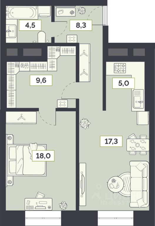 1-BD Apartment Sale, 62.7 sq. m. at Laym, Staroalekseyevskaya Street, 5А, Moscow, Russia #1 1-BD Apartment Sale, 62.7 sq. m. at Laym, Staroalekseyevskaya Street, 5А, Moscow, Russia #1