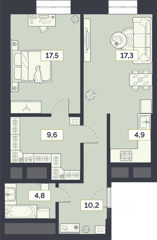 1-BD Apartment Sale, 64.3平方米 at Laym, Staroalekseyevskaya Street, 5А, Moscow, Russia #1 1-BD Apartment Sale, 64.3平方米 at Laym, Staroalekseyevskaya Street, 5А, Moscow, Russia #1