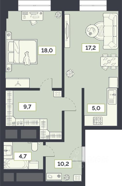 1-BD Apartment Sale, 64.8 sq. m. at Laym, Staroalekseyevskaya Street, 5А, Moscow, Russia #1 1-BD Apartment Sale, 64.8 sq. m. at Laym, Staroalekseyevskaya Street, 5А, Moscow, Russia #1