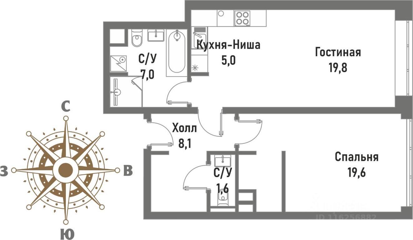 1-BD Apartment Sale, 61.1 sq. m. at Renessans, Rubtsovsko-Dvortsovaya Street, Moscow, Russia #1 1-BD Apartment Sale, 61.1 sq. m. at Renessans, Rubtsovsko-Dvortsovaya Street, Moscow, Russia #1