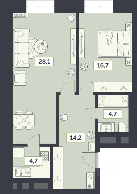 1-BD Apartment Sale, 68.6平方米 at Laym, Staroalekseyevskaya Street, 5А, Moscow, Russia #1 1-BD Apartment Sale, 68.6平方米 at Laym, Staroalekseyevskaya Street, 5А, Moscow, Russia #1