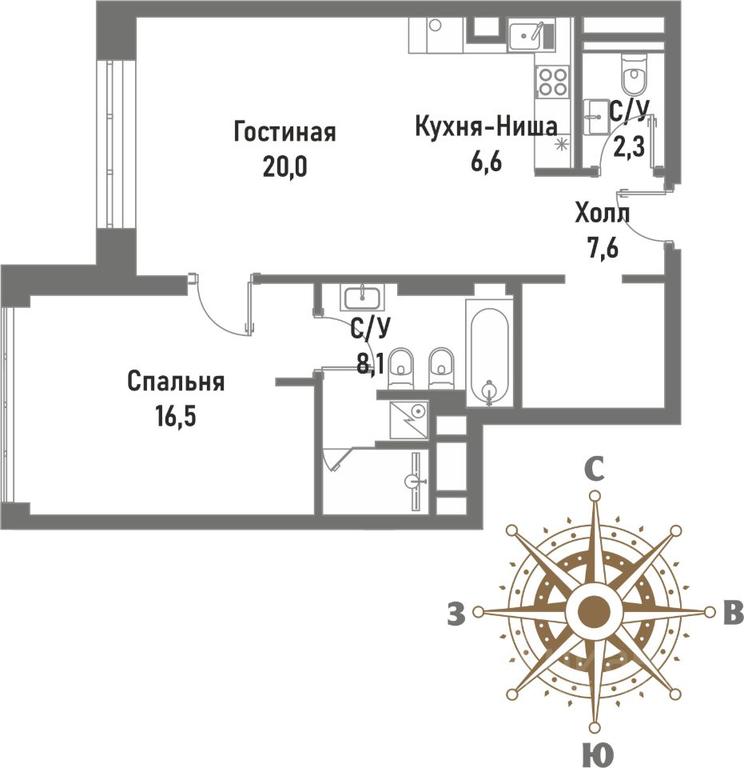1-BD Apartment Sale, 61.4平方米 at Renessans, Rubtsovsko-Dvortsovaya Street, Moscow, Russia #1 1-BD Apartment Sale, 61.4平方米 at Renessans, Rubtsovsko-Dvortsovaya Street, Moscow, Russia #1