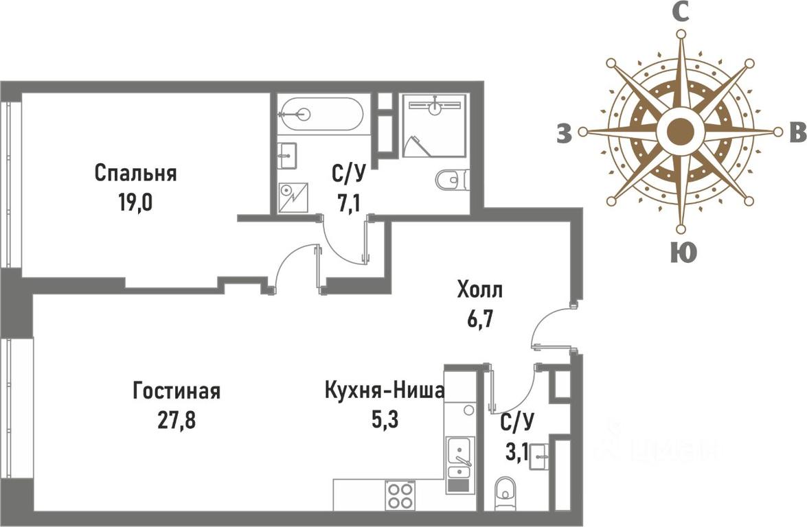 1-BD Apartment Sale, 69平方米 at Renessans, Rubtsovsko-Dvortsovaya Street, Moscow, Russia #1 1-BD Apartment Sale, 69平方米 at Renessans, Rubtsovsko-Dvortsovaya Street, Moscow, Russia #1