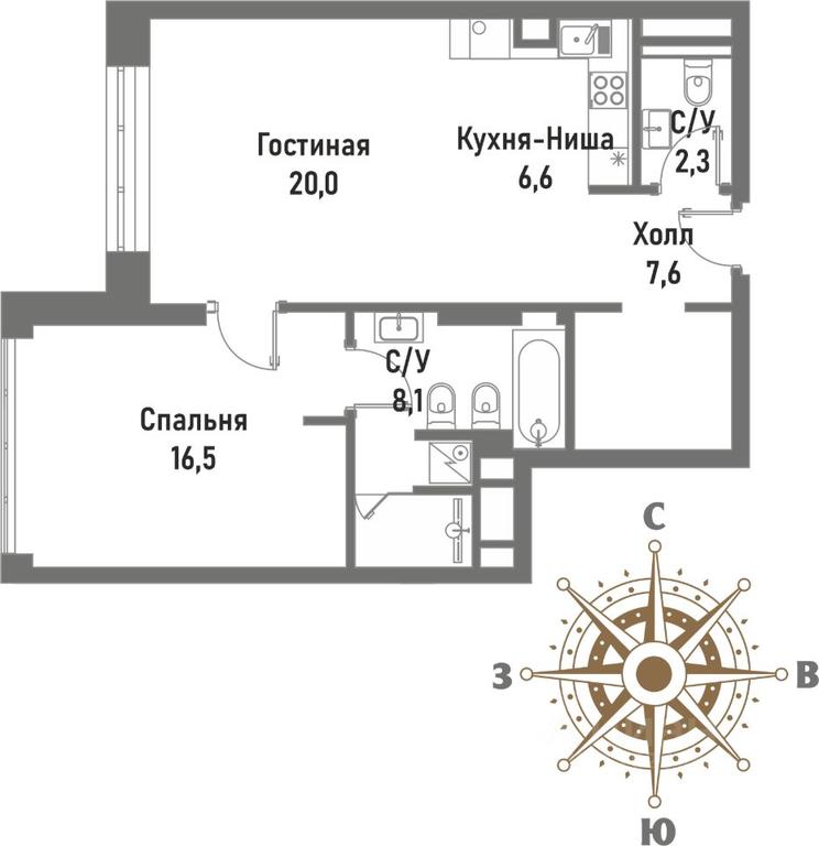 1-BD Apartment Sale, 61.4平方米 at Renessans, Rubtsovsko-Dvortsovaya Street, Moscow, Russia #1 1-BD Apartment Sale, 61.4平方米 at Renessans, Rubtsovsko-Dvortsovaya Street, Moscow, Russia #1